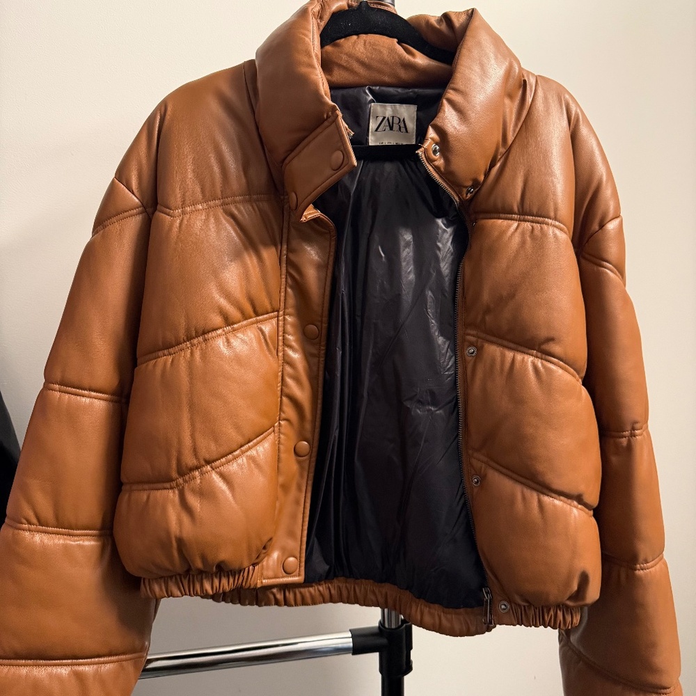 Zara Brown Puffer Jacket